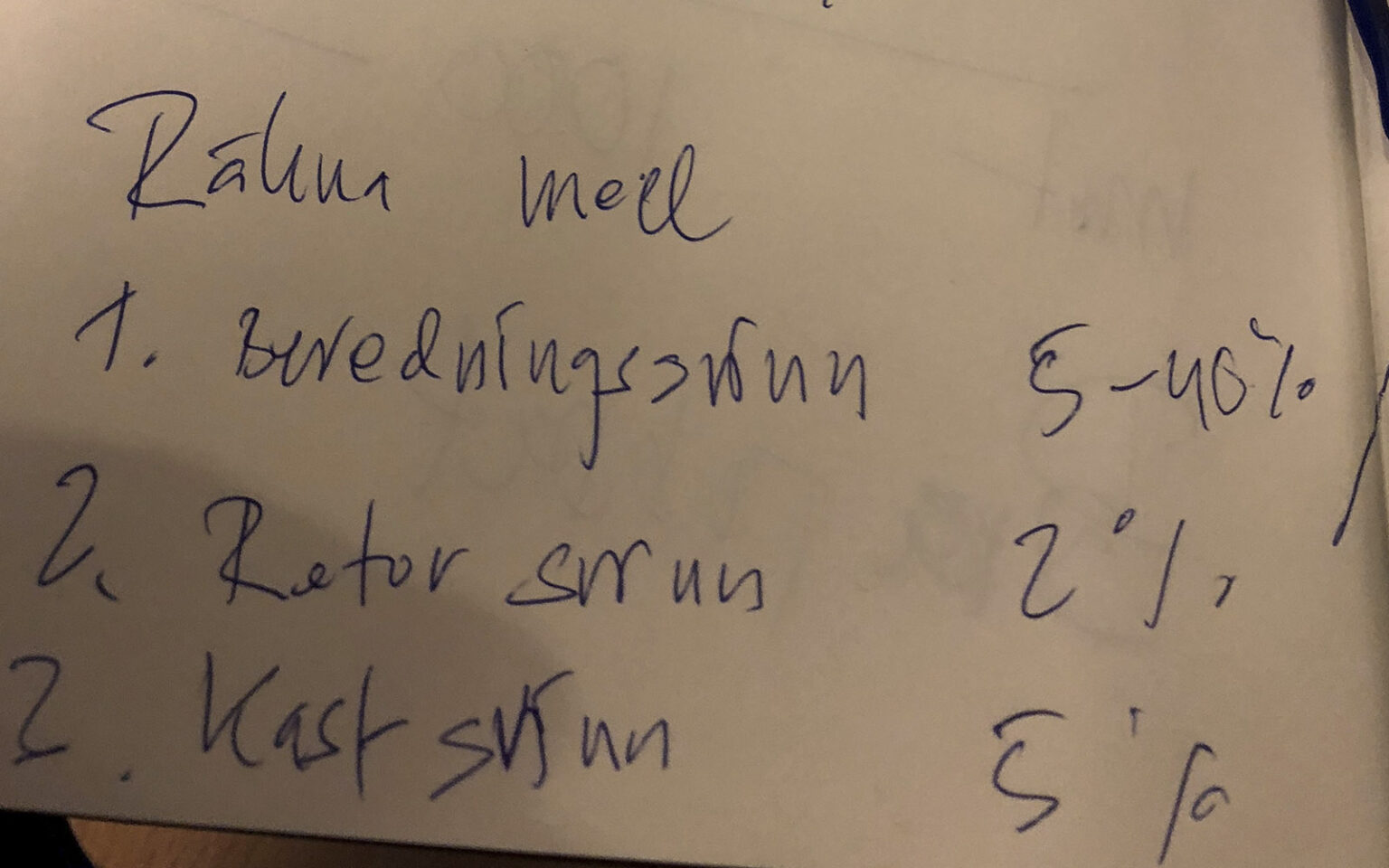 Anteckning från Matts räknesnurra.