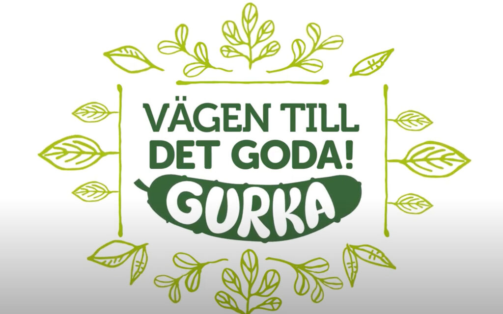 Illustration med texten "Vägen till det goda - gurka"