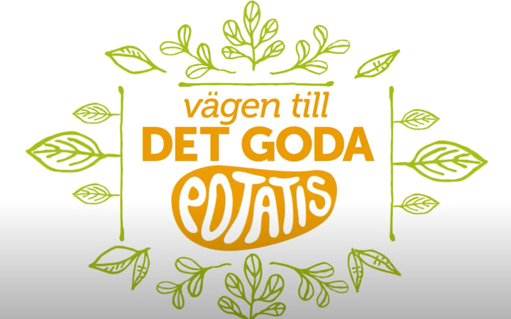 Illustration med texten "Vägen till det goda - potatis"