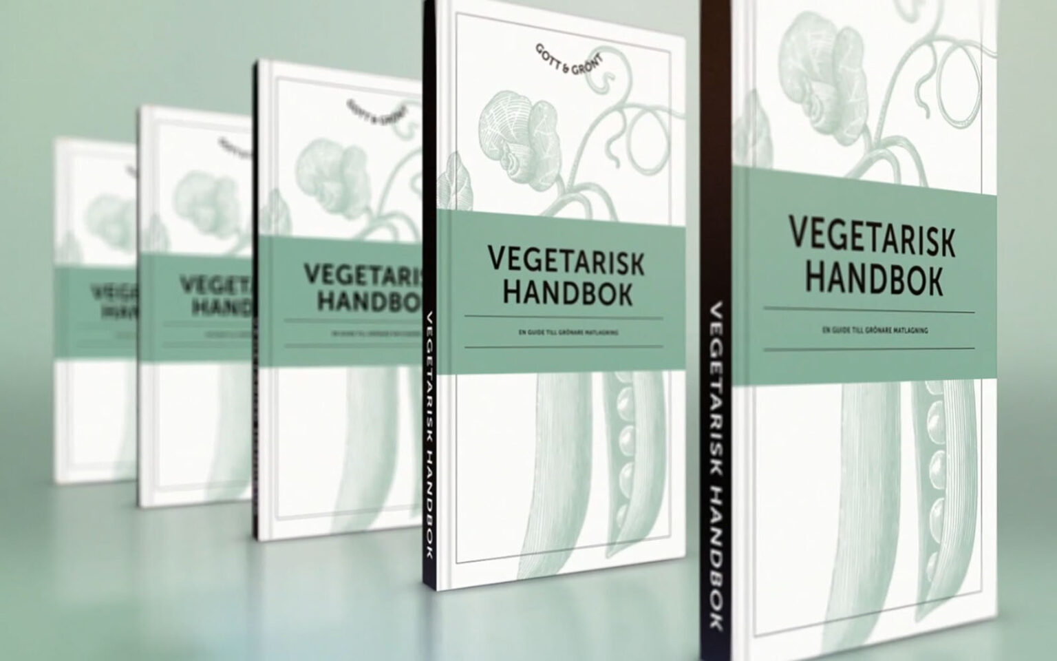 Orkla FoodSolutions Vegetarisk Handbok på lång rad.