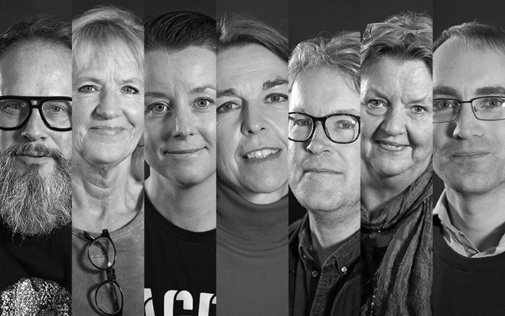 De sju originalexperterna i Next is Now. Johan Mai-Lis, Lovisa, Maria, Lennart, Ingela och Andreas.
