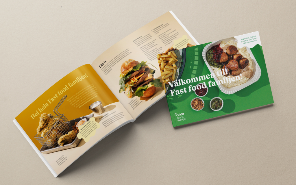 Mockup av broschyren Fast food-familjen