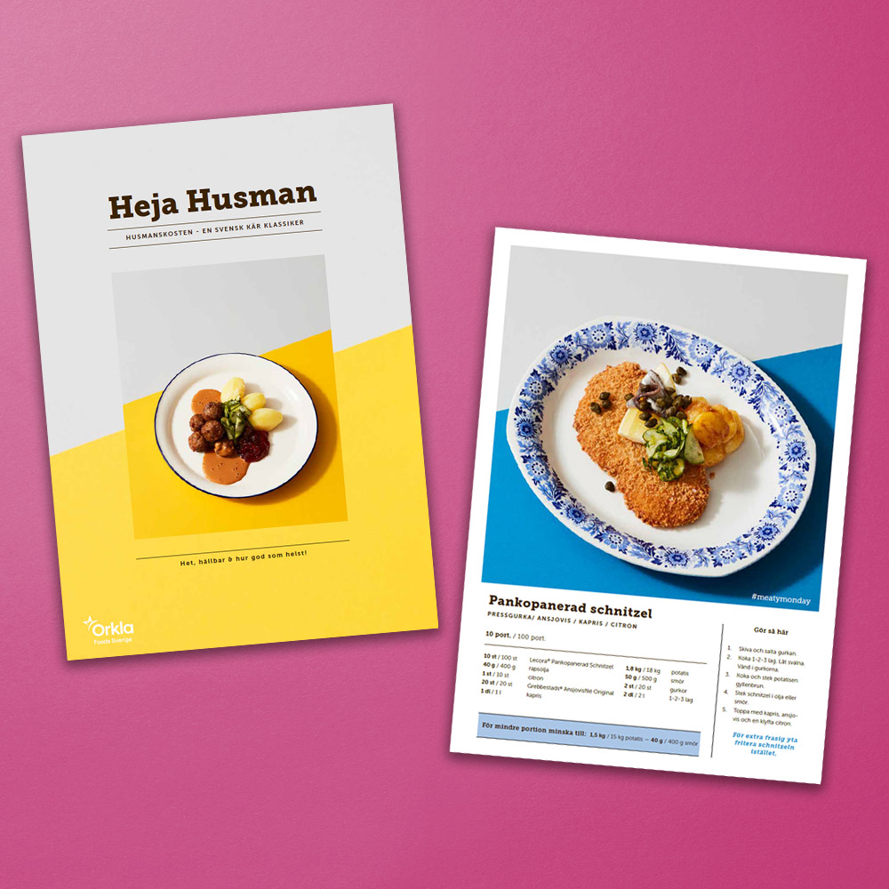 Två sidor från konceptet Heja Husman.