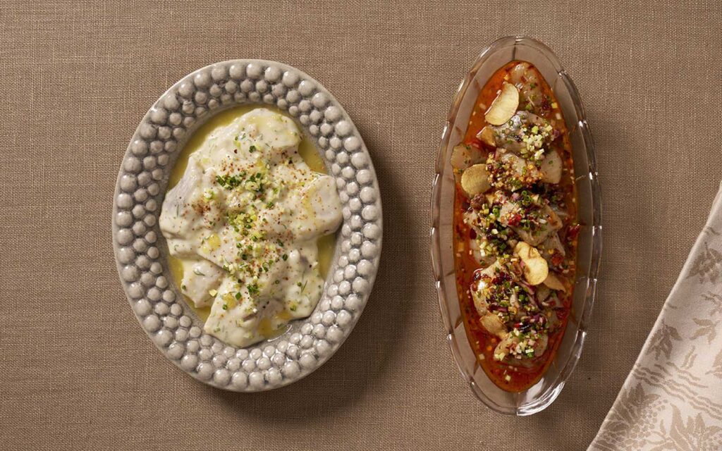 Sill med brynt smör och Crispy Silli - Årets Sill 2025 från Abba Gastronomi.