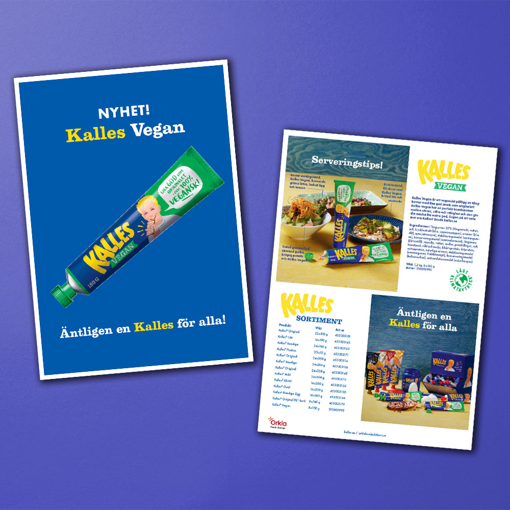 Mockup av broschyr om Kalles Vegan.