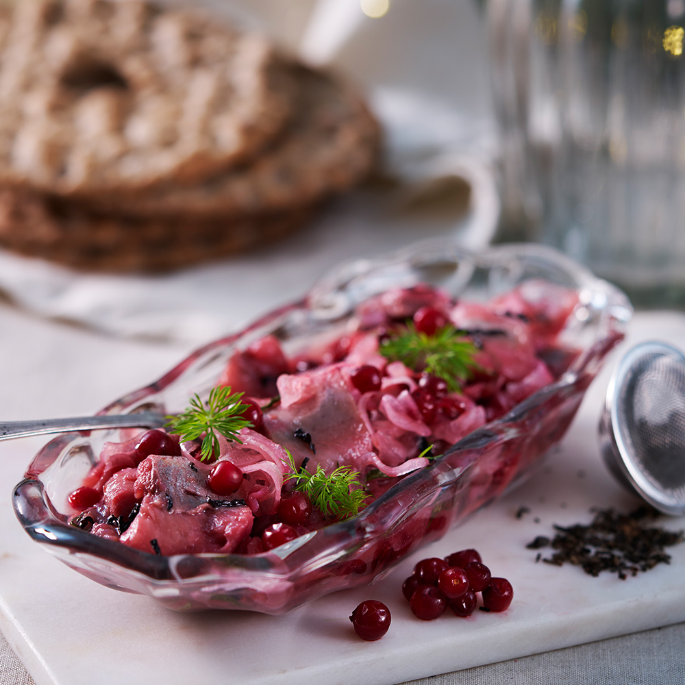 Närbild på Årets Julsill 2026 från Abba Gastronomi och Orkla Foodsolutions.